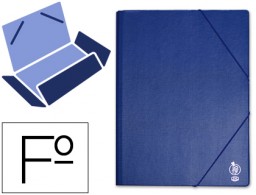 Carpeta de gomas Liderpapel Folio 3 solapas PVC azul